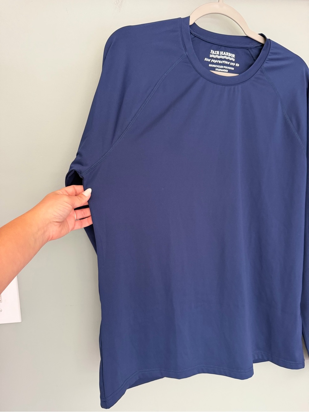 Fair Harbor Anchor Sun Protection 50 Navy Blue Swim Rash Guard Long Sleeve Shirt - Picture 5 of 17